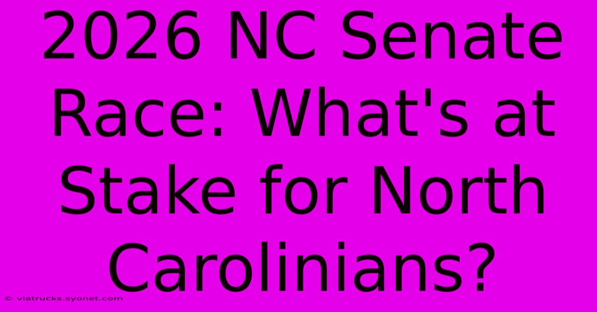 2026 NC Senate Race: What's At Stake For North Carolinians?