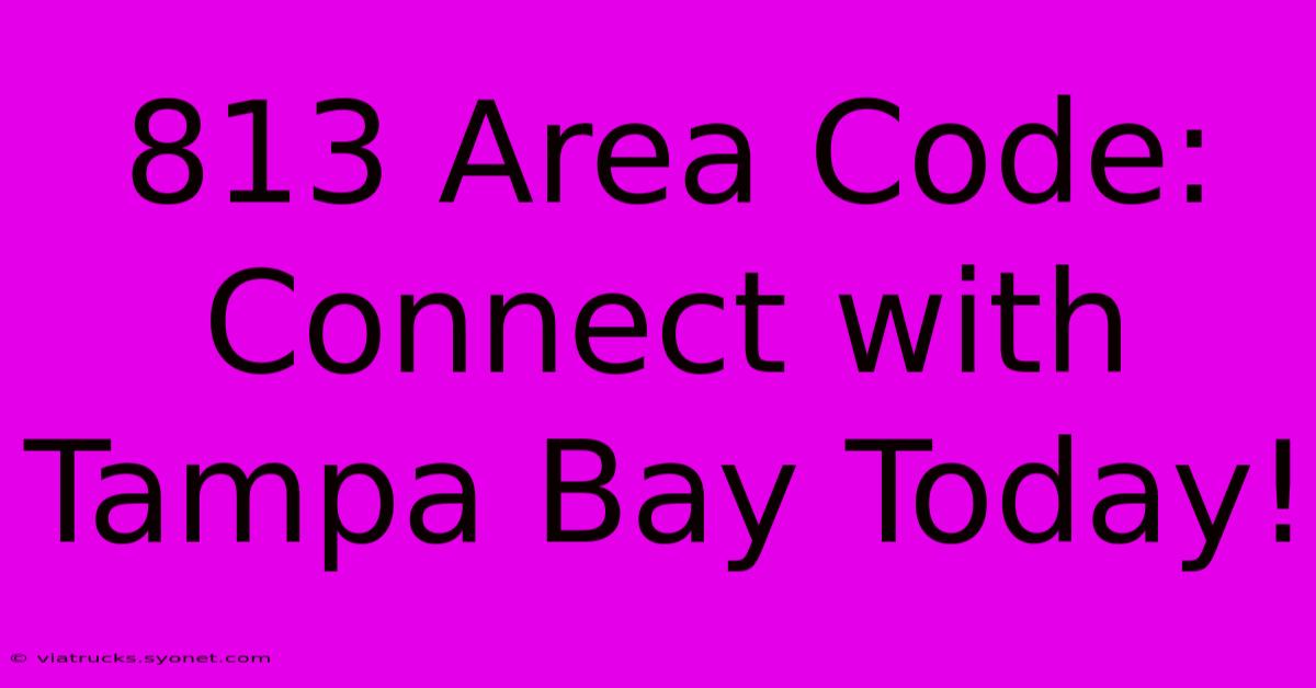 813 Area Code: Connect With Tampa Bay Today!