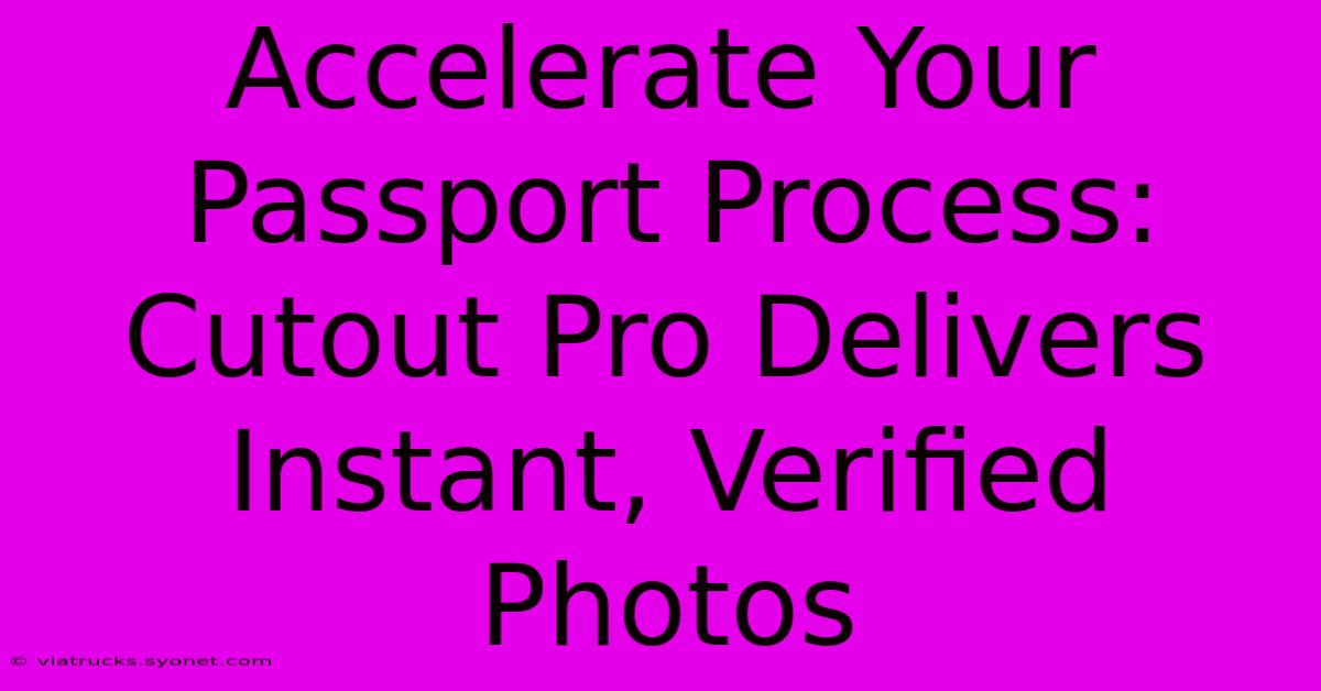 Accelerate Your Passport Process: Cutout Pro Delivers Instant, Verified Photos