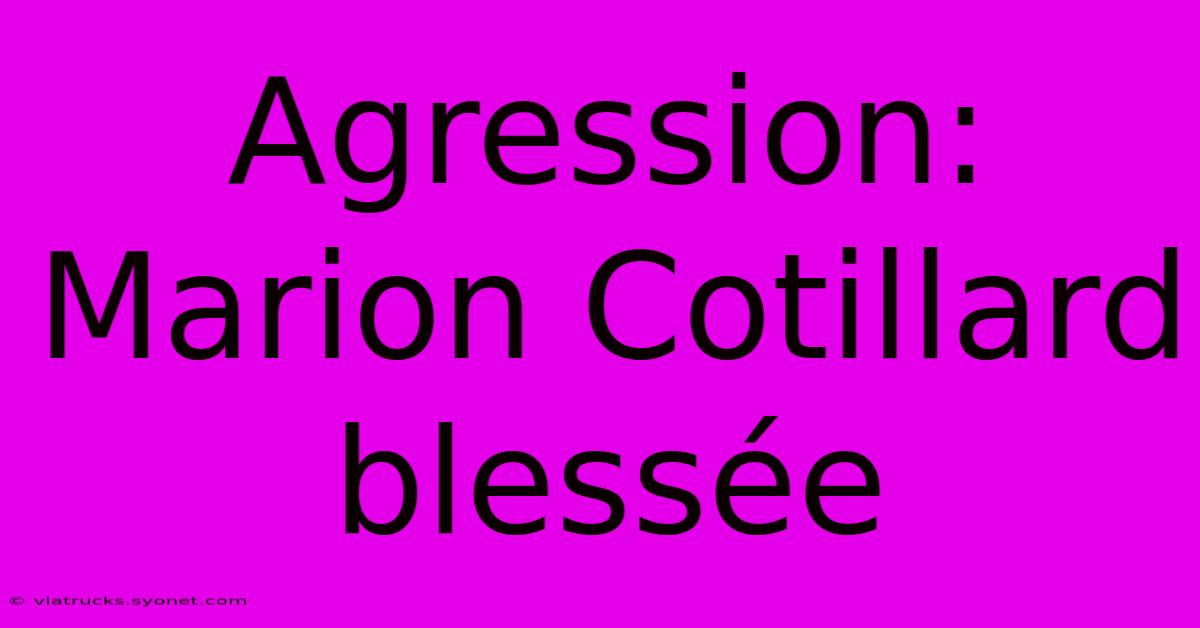 Agression: Marion Cotillard Blessée