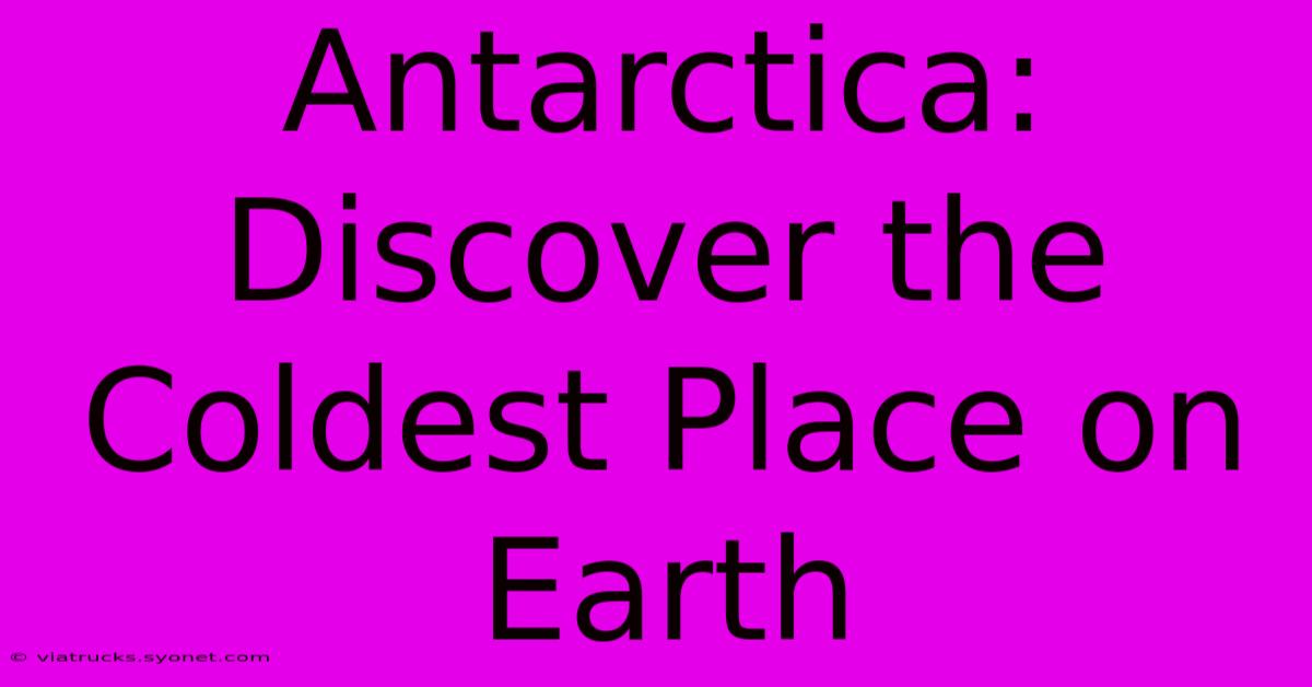 Antarctica: Discover The Coldest Place On Earth