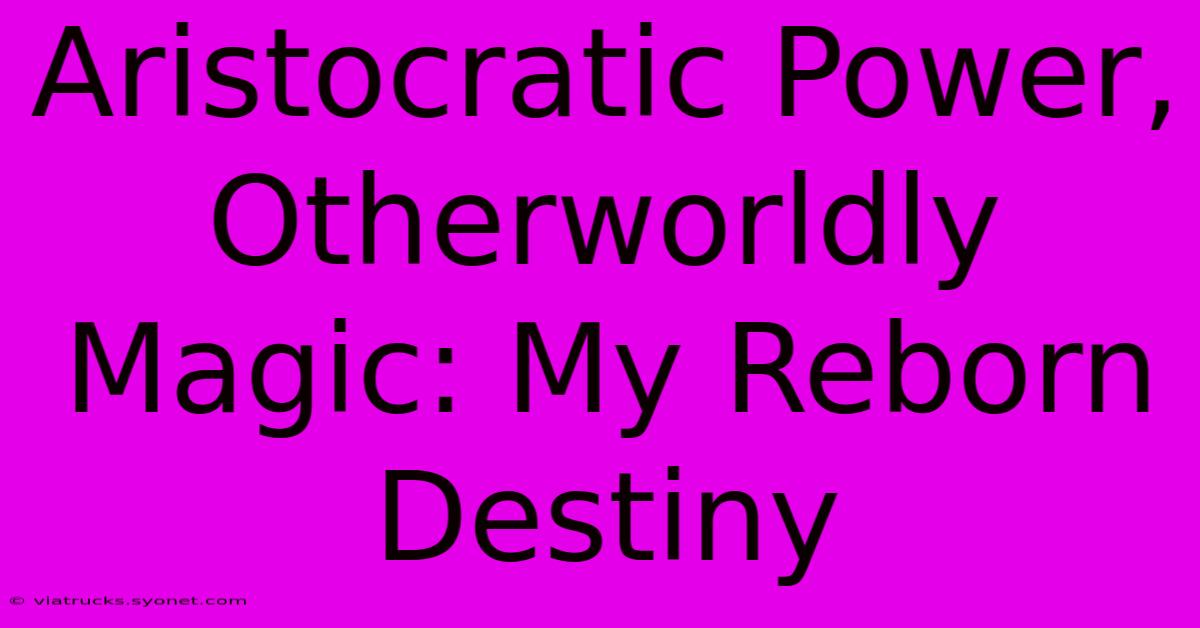 Aristocratic Power, Otherworldly Magic: My Reborn Destiny