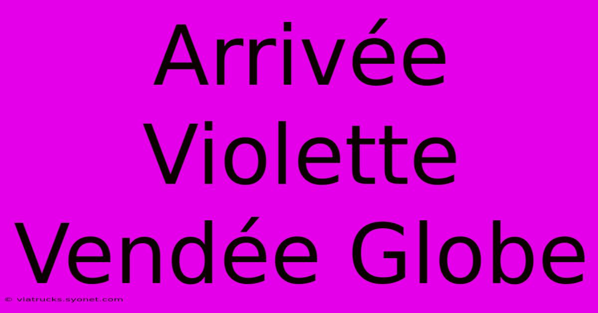 Arrivée Violette Vendée Globe