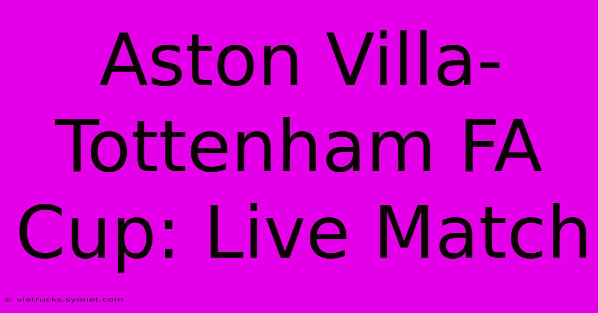 Aston Villa-Tottenham FA Cup: Live Match