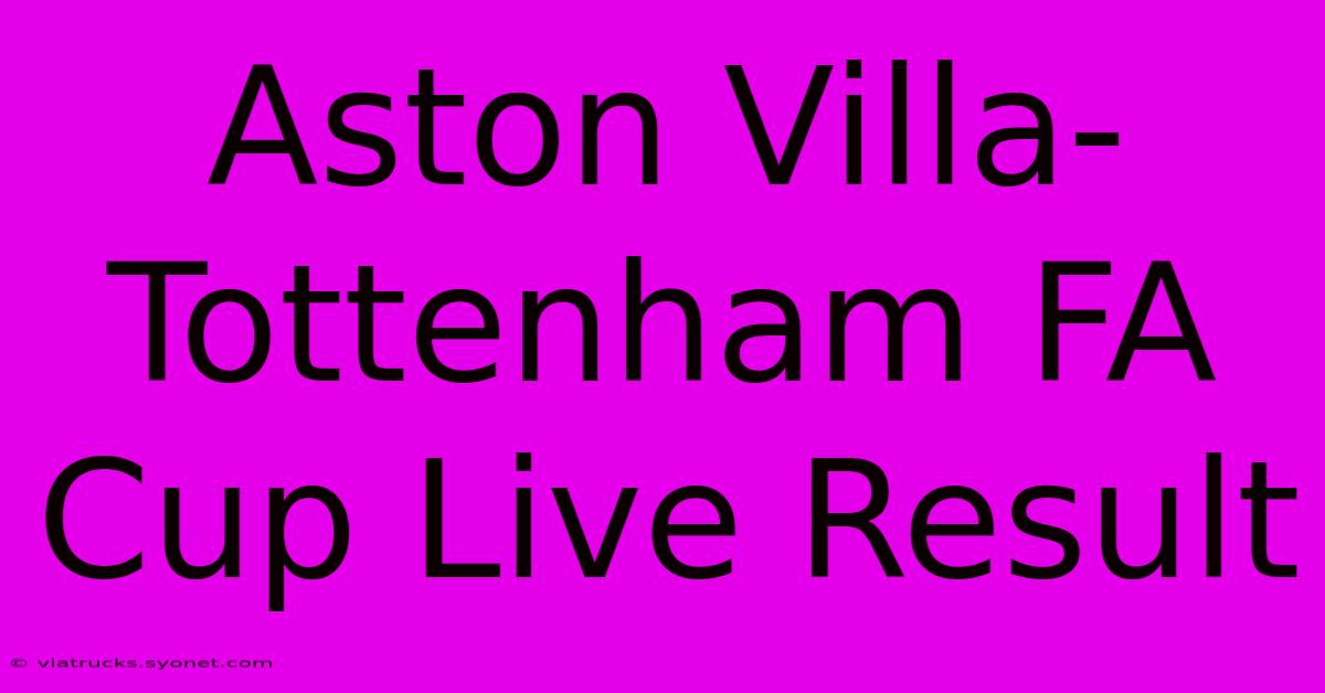 Aston Villa-Tottenham FA Cup Live Result