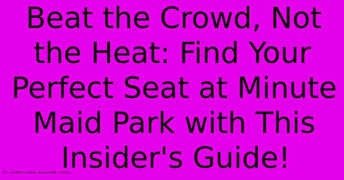 Beat The Crowd, Not The Heat: Find Your Perfect Seat At Minute Maid Park With This Insider's Guide!