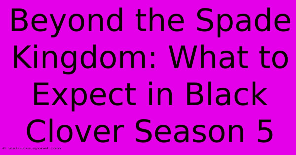 Beyond The Spade Kingdom: What To Expect In Black Clover Season 5