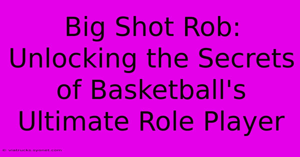 Big Shot Rob:  Unlocking The Secrets Of Basketball's Ultimate Role Player