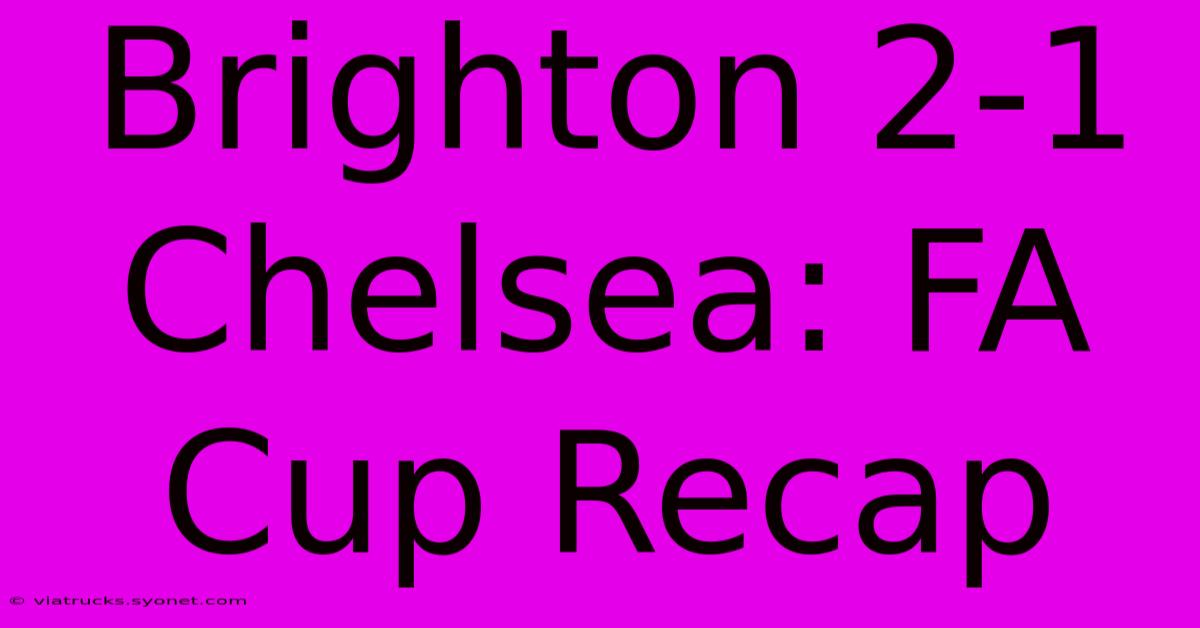 Brighton 2-1 Chelsea: FA Cup Recap