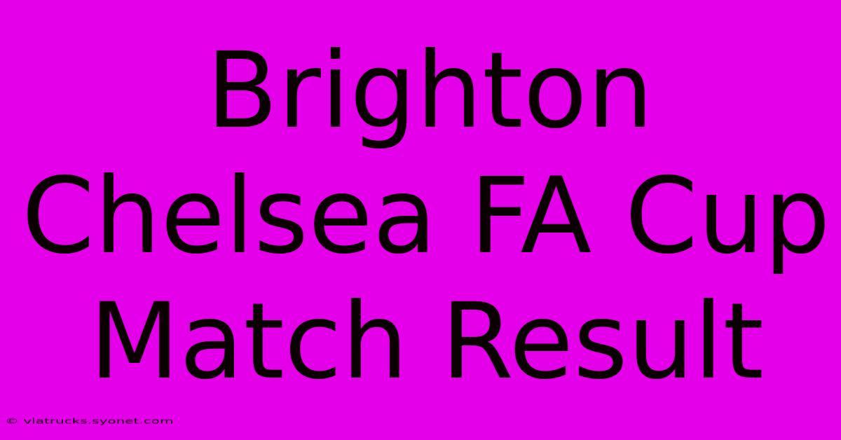 Brighton Chelsea FA Cup Match Result