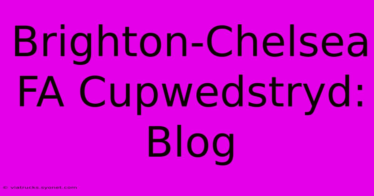 Brighton-Chelsea FA Cupwedstryd: Blog