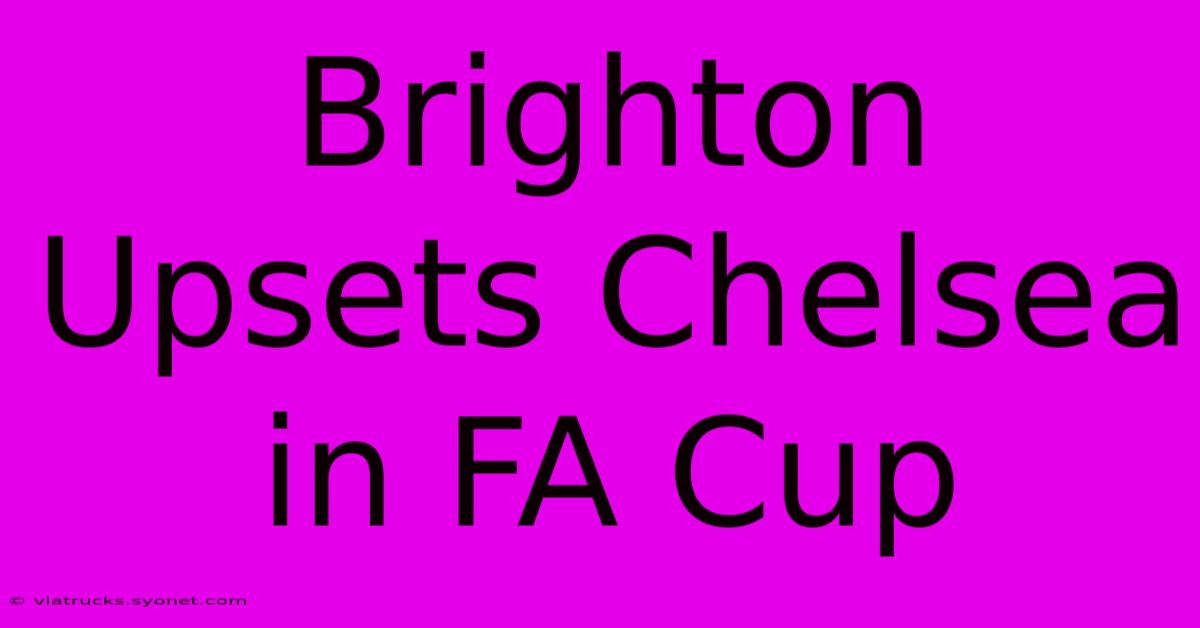 Brighton Upsets Chelsea In FA Cup