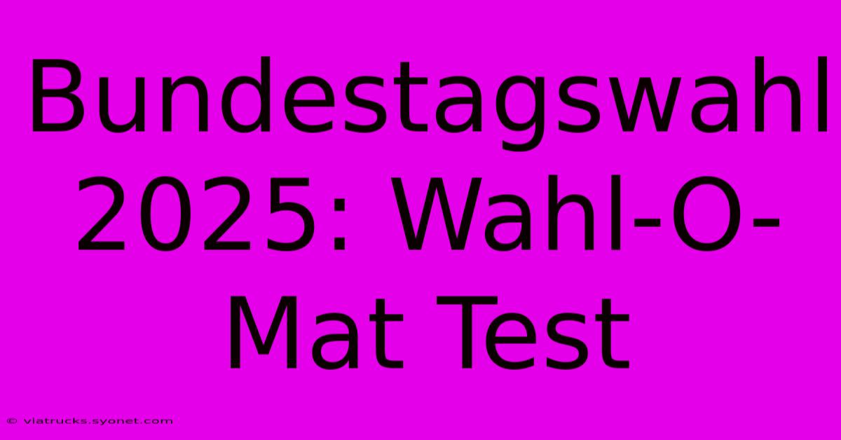 Bundestagswahl 2025: Wahl-O-Mat Test