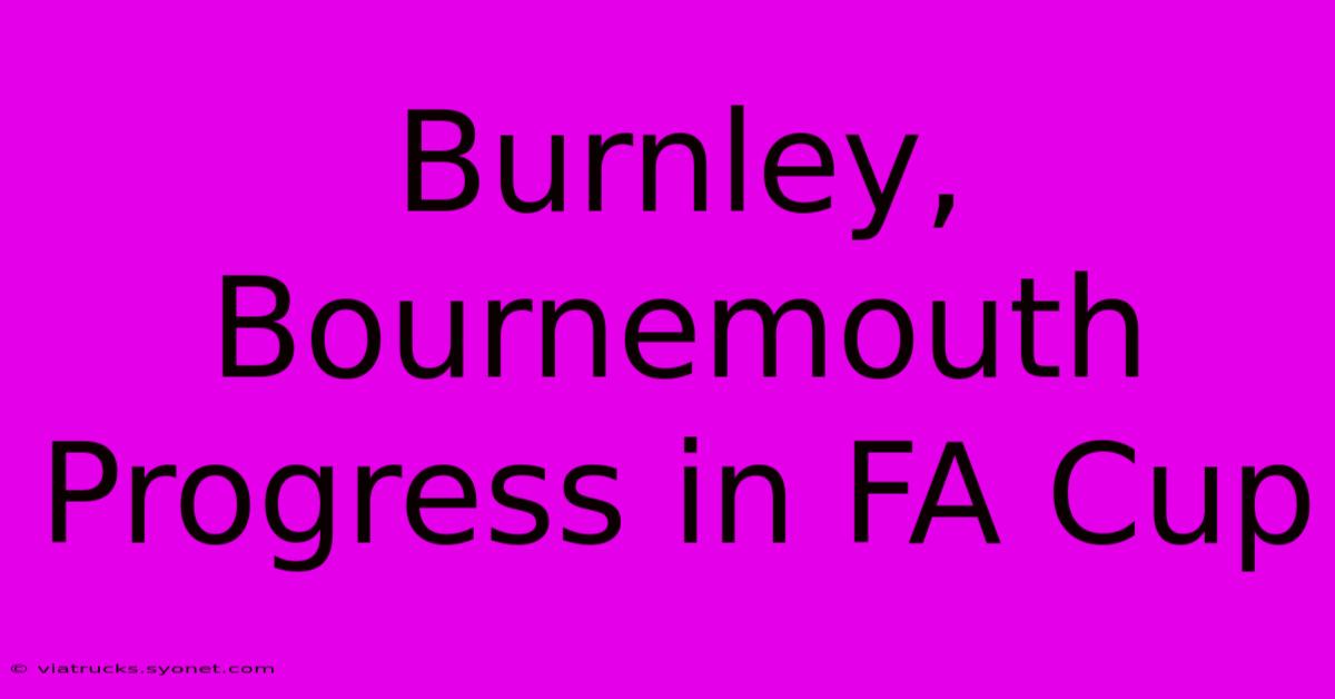 Burnley, Bournemouth Progress In FA Cup