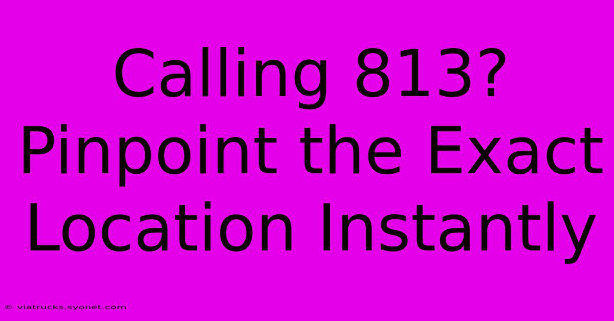 Calling 813? Pinpoint The Exact Location Instantly