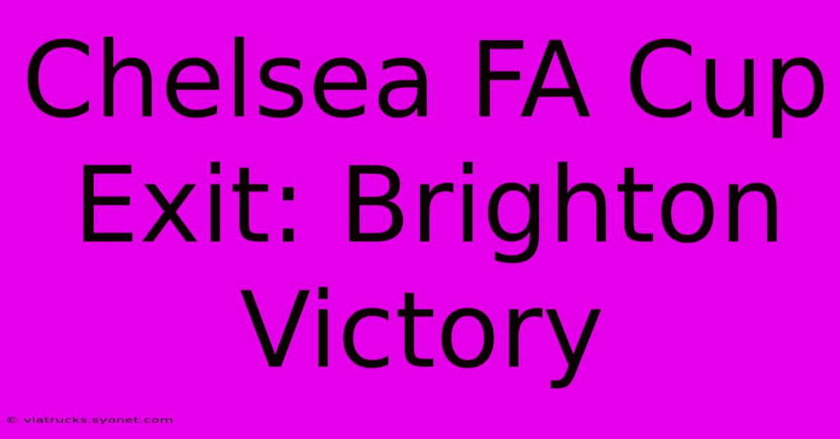 Chelsea FA Cup Exit: Brighton Victory