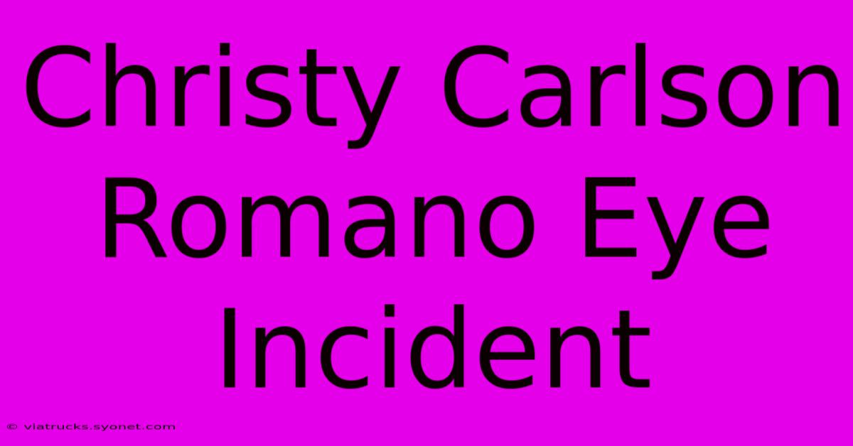 Christy Carlson Romano Eye Incident