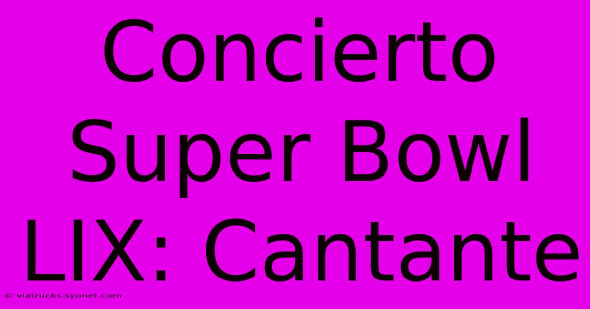 Concierto Super Bowl LIX: Cantante