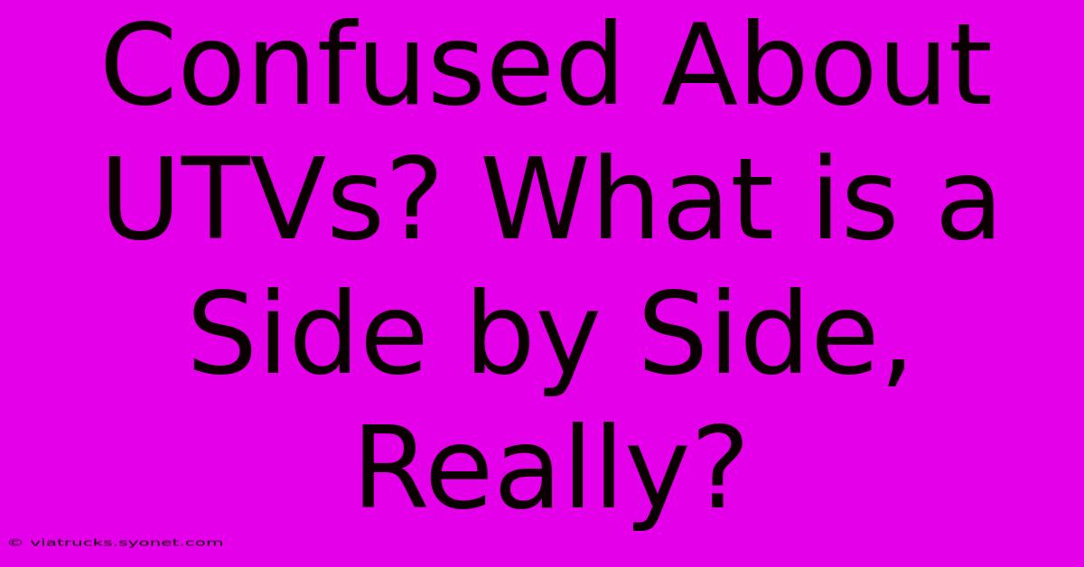 Confused About UTVs? What Is A Side By Side, Really?