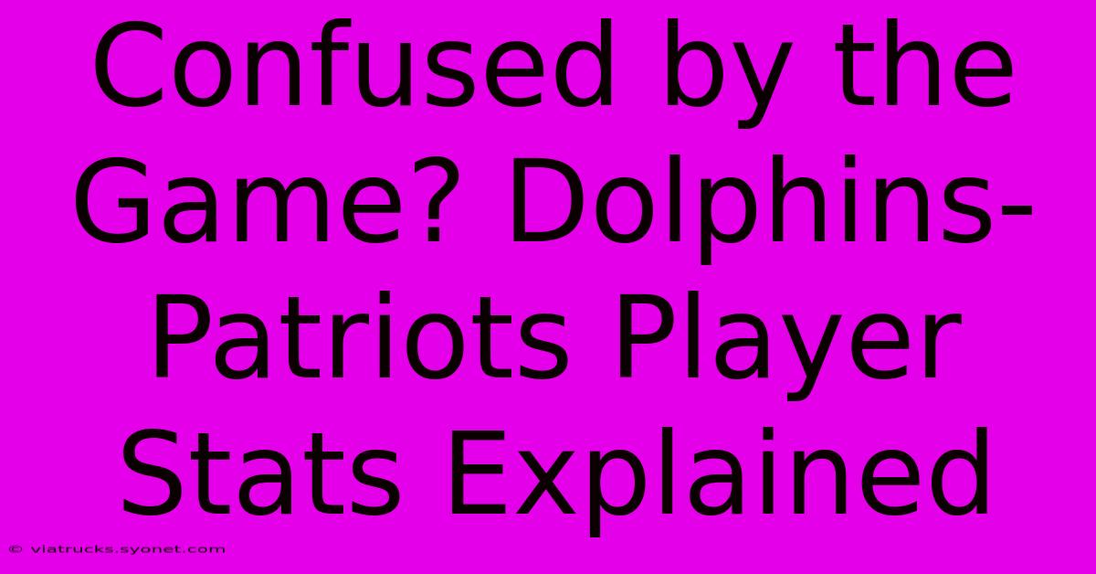 Confused By The Game? Dolphins-Patriots Player Stats Explained