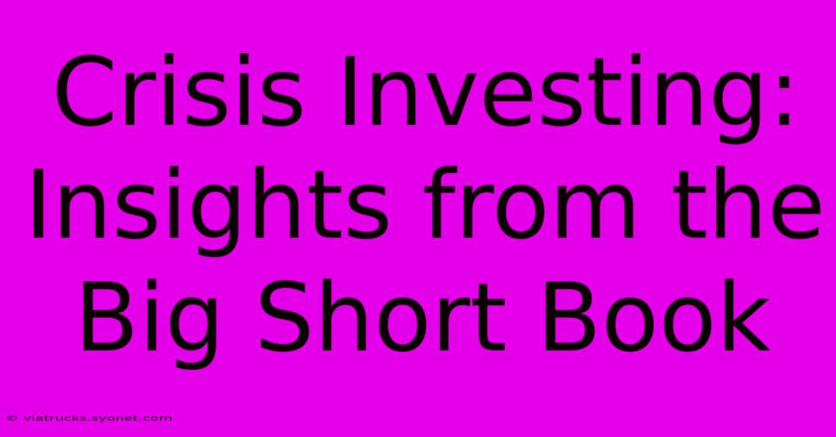 Crisis Investing: Insights From The Big Short Book