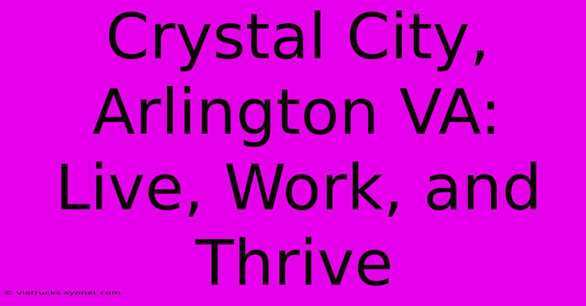 Crystal City, Arlington VA:  Live, Work, And Thrive