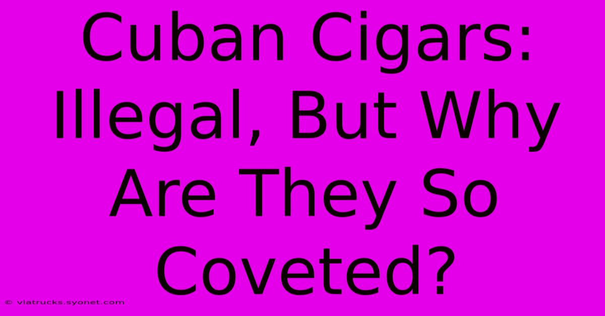 Cuban Cigars: Illegal, But Why Are They So Coveted?