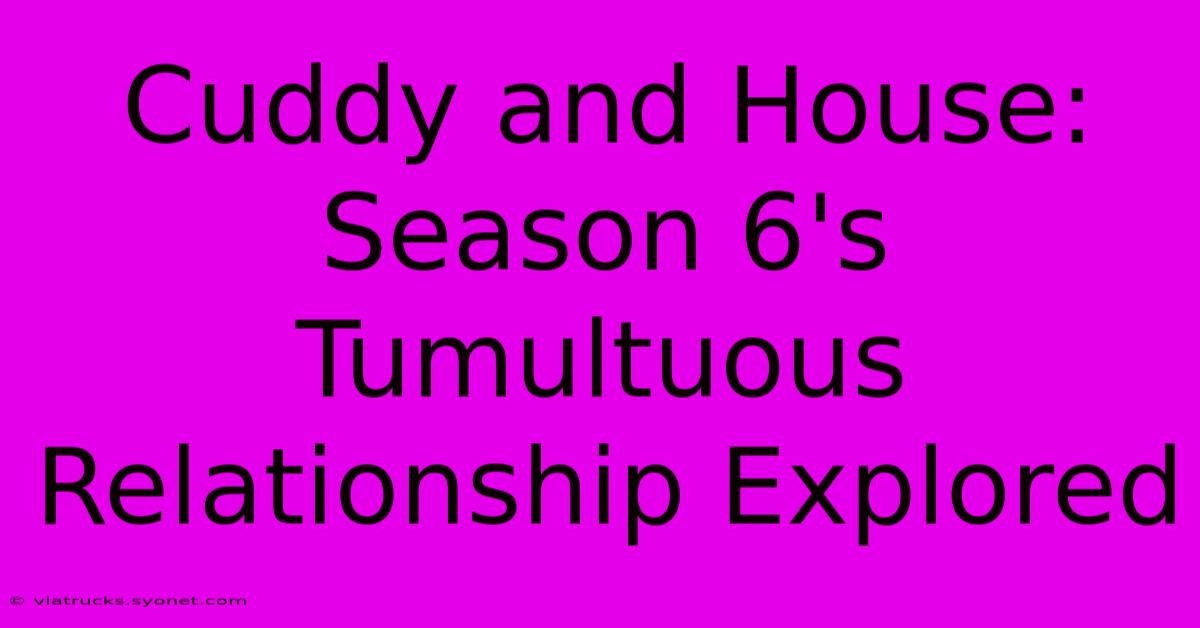 Cuddy And House: Season 6's Tumultuous Relationship Explored