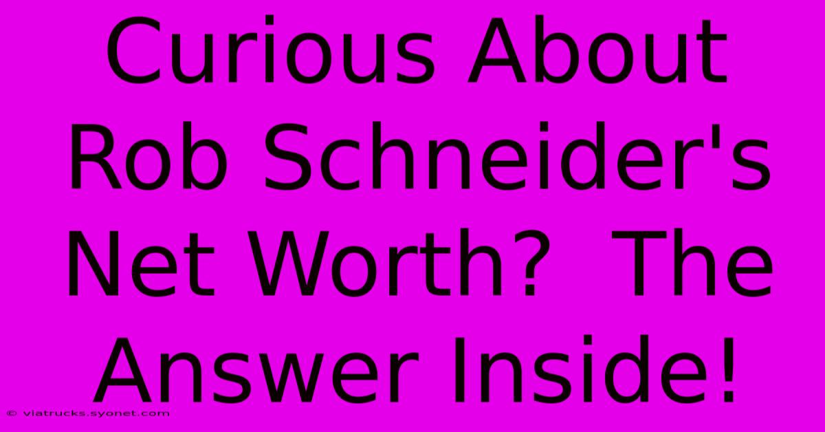 Curious About Rob Schneider's Net Worth?  The Answer Inside!