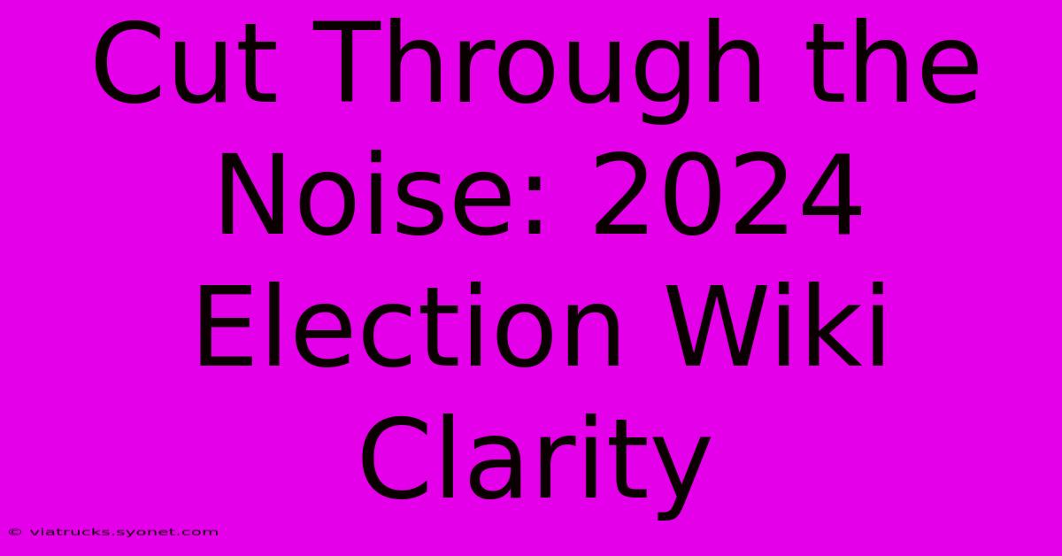 Cut Through The Noise: 2024 Election Wiki Clarity