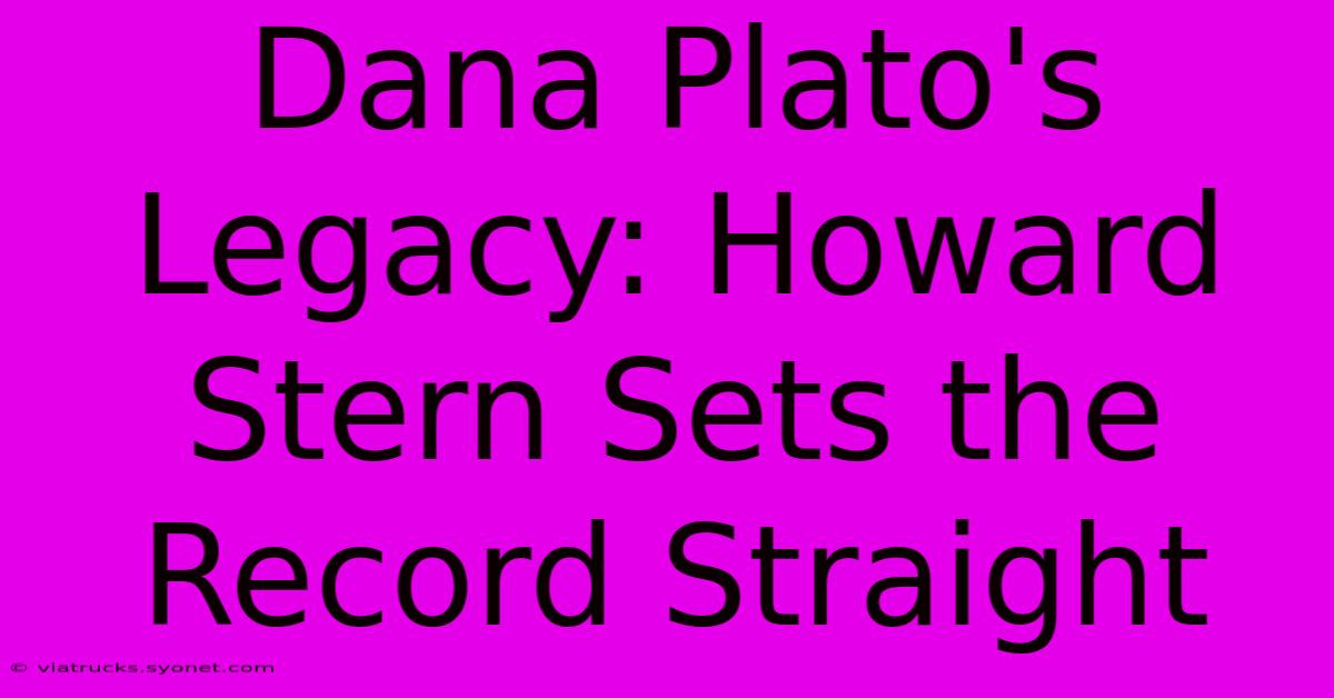 Dana Plato's Legacy: Howard Stern Sets The Record Straight