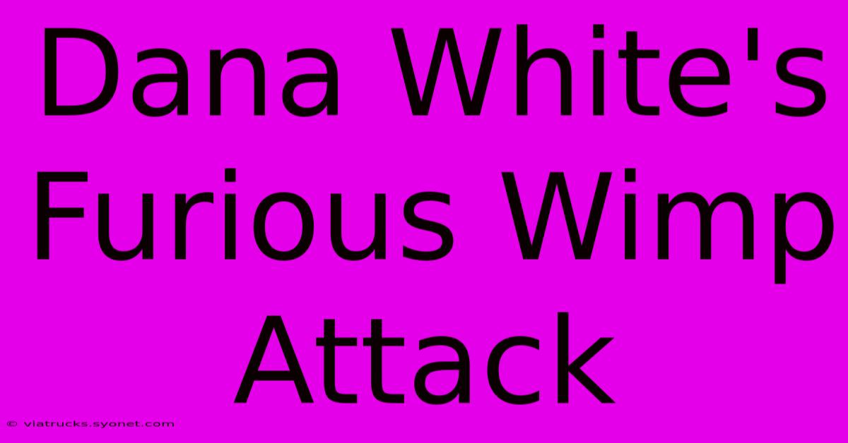 Dana White's Furious Wimp Attack