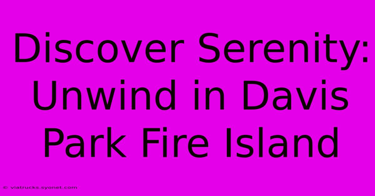 Discover Serenity: Unwind In Davis Park Fire Island