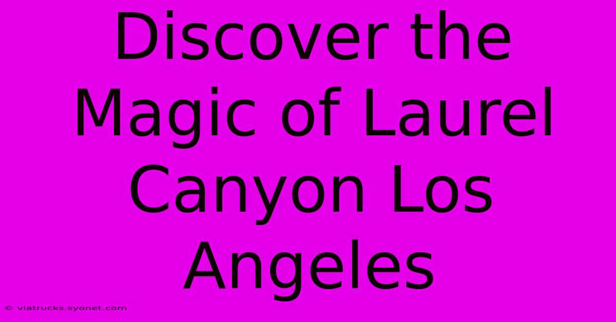 Discover The Magic Of Laurel Canyon Los Angeles