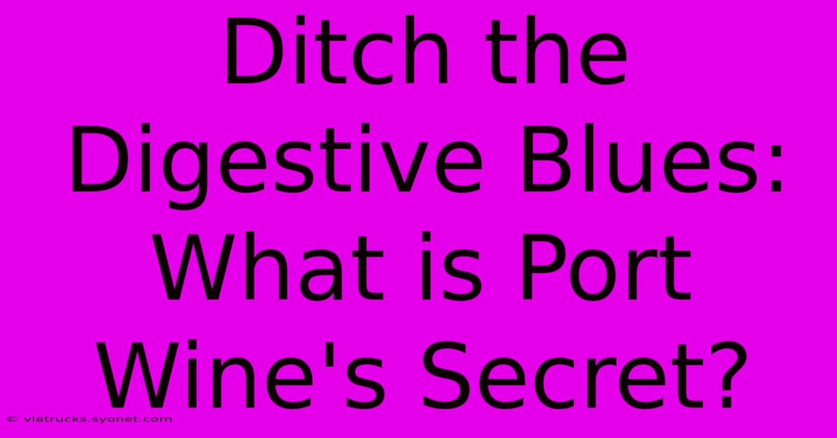 Ditch The Digestive Blues: What Is Port Wine's Secret?