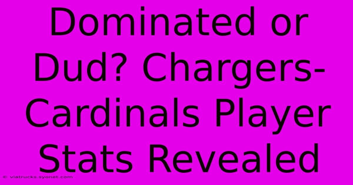 Dominated Or Dud? Chargers-Cardinals Player Stats Revealed