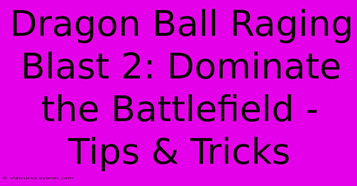 Dragon Ball Raging Blast 2: Dominate The Battlefield - Tips & Tricks