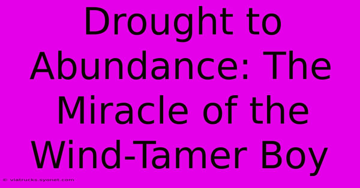 Drought To Abundance: The Miracle Of The Wind-Tamer Boy