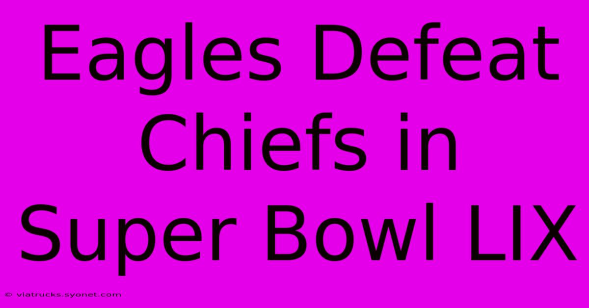 Eagles Defeat Chiefs In Super Bowl LIX