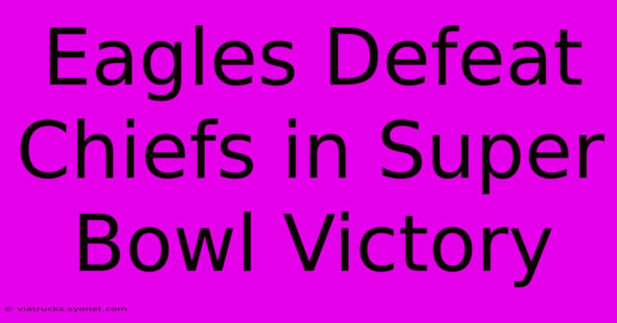 Eagles Defeat Chiefs In Super Bowl Victory