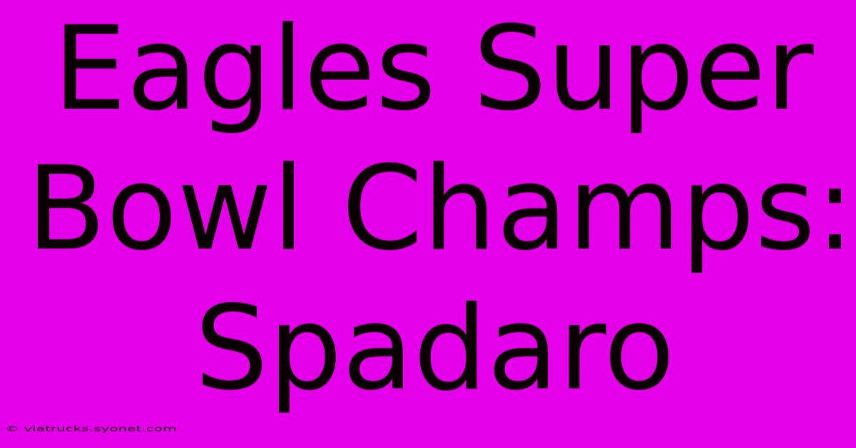 Eagles Super Bowl Champs: Spadaro