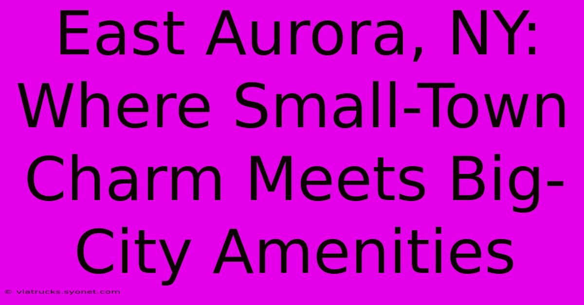 East Aurora, NY: Where Small-Town Charm Meets Big-City Amenities