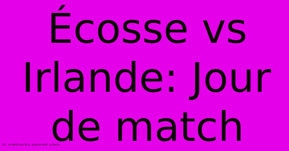 Écosse Vs Irlande: Jour De Match