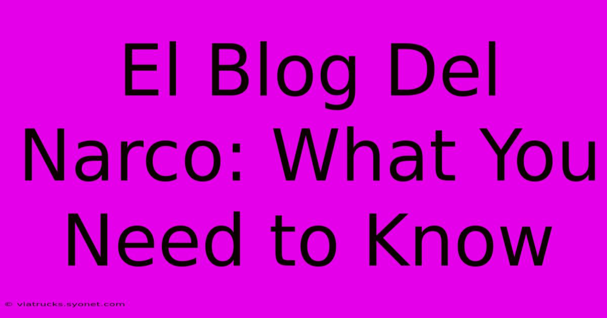 El Blog Del Narco: What You Need To Know