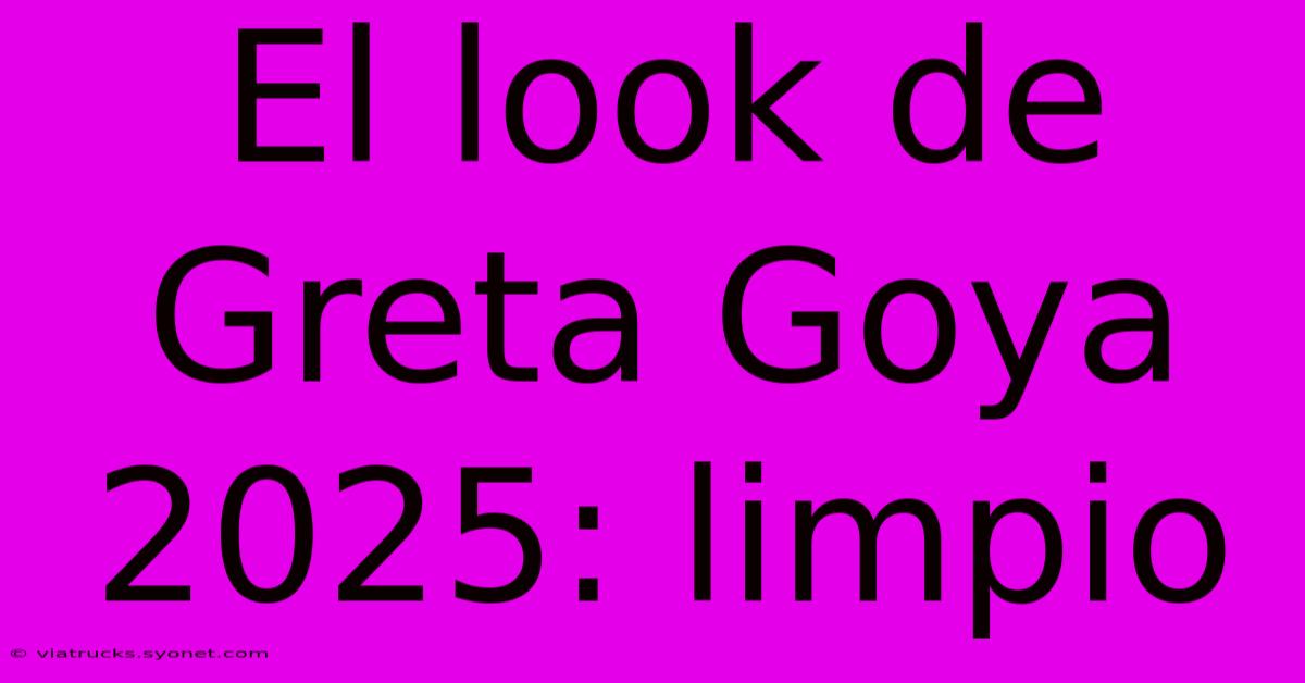 El Look De Greta Goya 2025: Limpio