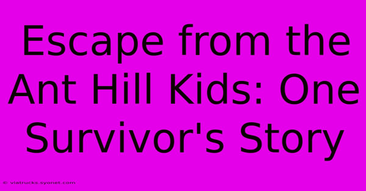 Escape From The Ant Hill Kids: One Survivor's Story