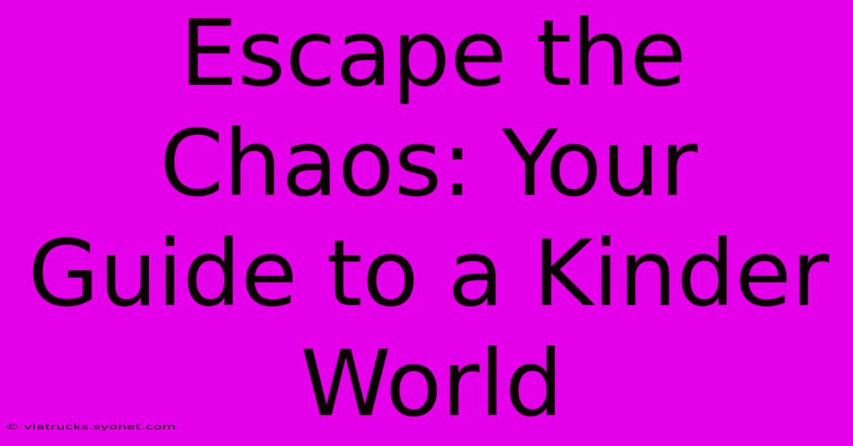 Escape The Chaos: Your Guide To A Kinder World