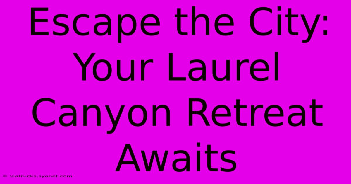 Escape The City: Your Laurel Canyon Retreat Awaits