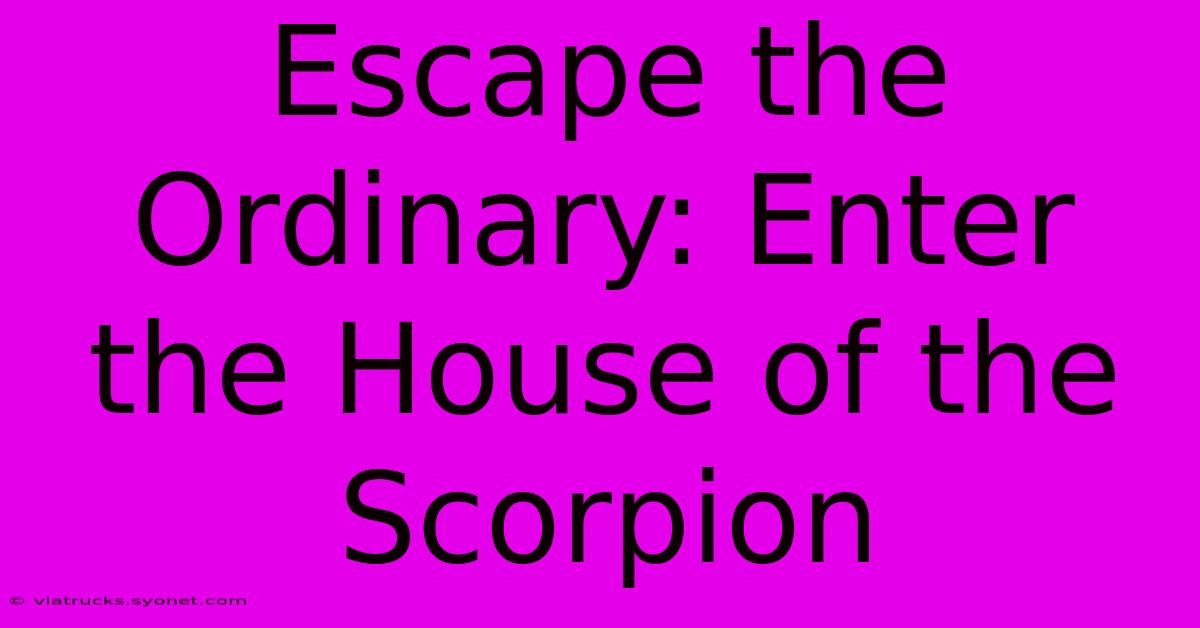 Escape The Ordinary: Enter The House Of The Scorpion