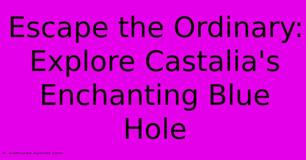 Escape The Ordinary: Explore Castalia's Enchanting Blue Hole